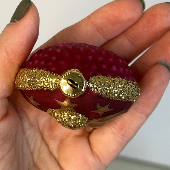 Vintage Cherub Glass Christmas Ornaments Set of 6 Blue And Red 2” - Picture 6 of 14